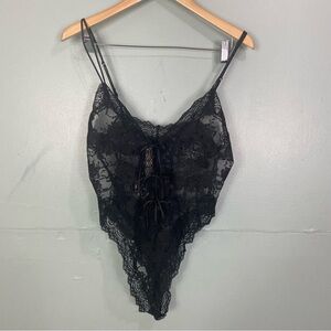VTG Victorias Secret Gold Label‎ Lace Bodysuit Lingerie Floral Sz M